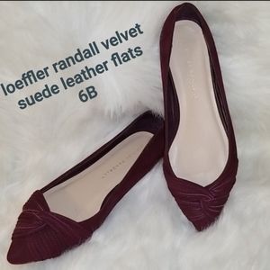 💗 loeffler randall velvet suede leather flats 6B